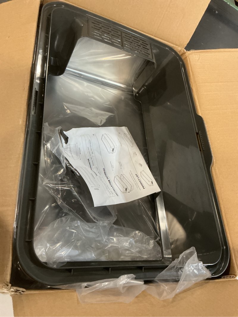 Condition photo showing Good Condition for Enclosed Stainless Steel Cat Litter Box with Lid, XL Extra Large Litter Box for Big Cats, Metal Litter Pan High Sided, Never Absorbs Odors, Anti-Urine Leakage, Easy Cleaning, Include Scoop 5 - Dark Gray (Pack of 1)