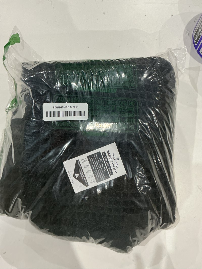 Condition photo showing Good Condition for amoami upgraded waffle runner rug super absorbent non slip bath mats for bathroom machine washable boho bathroom runner rug with tassels, ideal for hallway bedroom laundry room, 2'x 6' black 2' x 6' (runner)