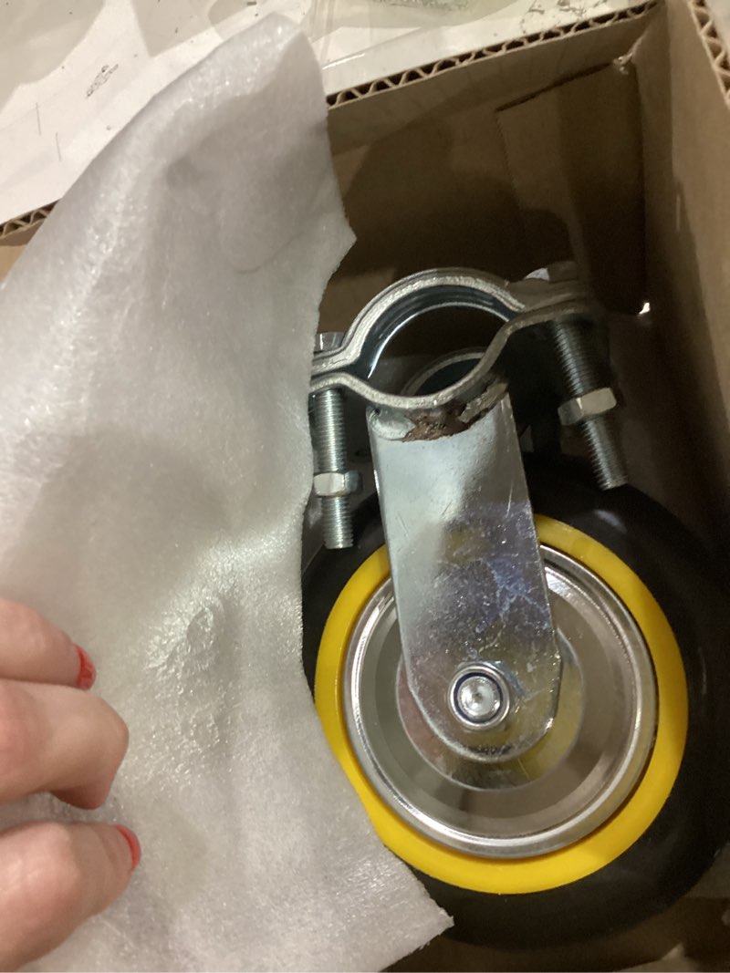 Condition photo showing New/Like New for 6inch Fence Gate Wheel - 500 Lbs Capacity, Spring Loaded Heavy Duty Gate Caster Wheels with 360 Degree Swivel, Black/Red 6" RED 500LB