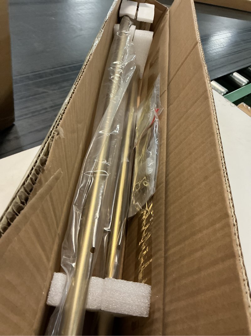Condition photo showing New/Like New for 2 Pack Warm Gold Disc Curtain Rods, 28-48 Inches Window Curtain Rod,Adjustable Room Darkening Drapery Rod with Aluminum Finials and Brackets,Wrap Around Design 28-48" & 2PCS Warm Gold