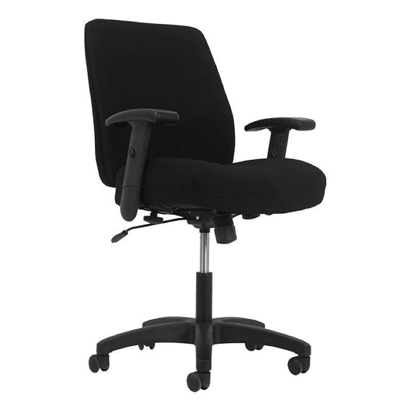 HON Network Mid-Back Task Chair - Swivel-Tilt Computer Chair for Office Desk, Black Fabric (HVL282.Z1)