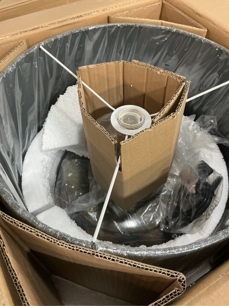 Condition photo showing Good Condition for Ceramic Kiln Changed Glaze Table Lamp, 16 x 16 x 23 Inch Ceramic Base with Black Shade, Kiln Change Glaze