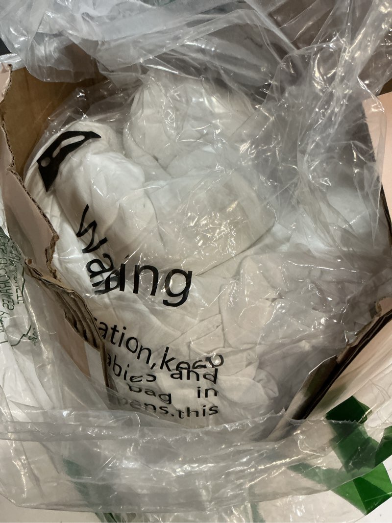 Condition photo showing New/Like New for Andency Comforter Full Size Set White, 3 Pieces Ruffle Farmhouse Shabby Chic Gift Full Comforter Set, Soft Lightweight Fluffy All Season Room Decor Bed Set for Girls Women Teens Daughter White Full (79"x90")