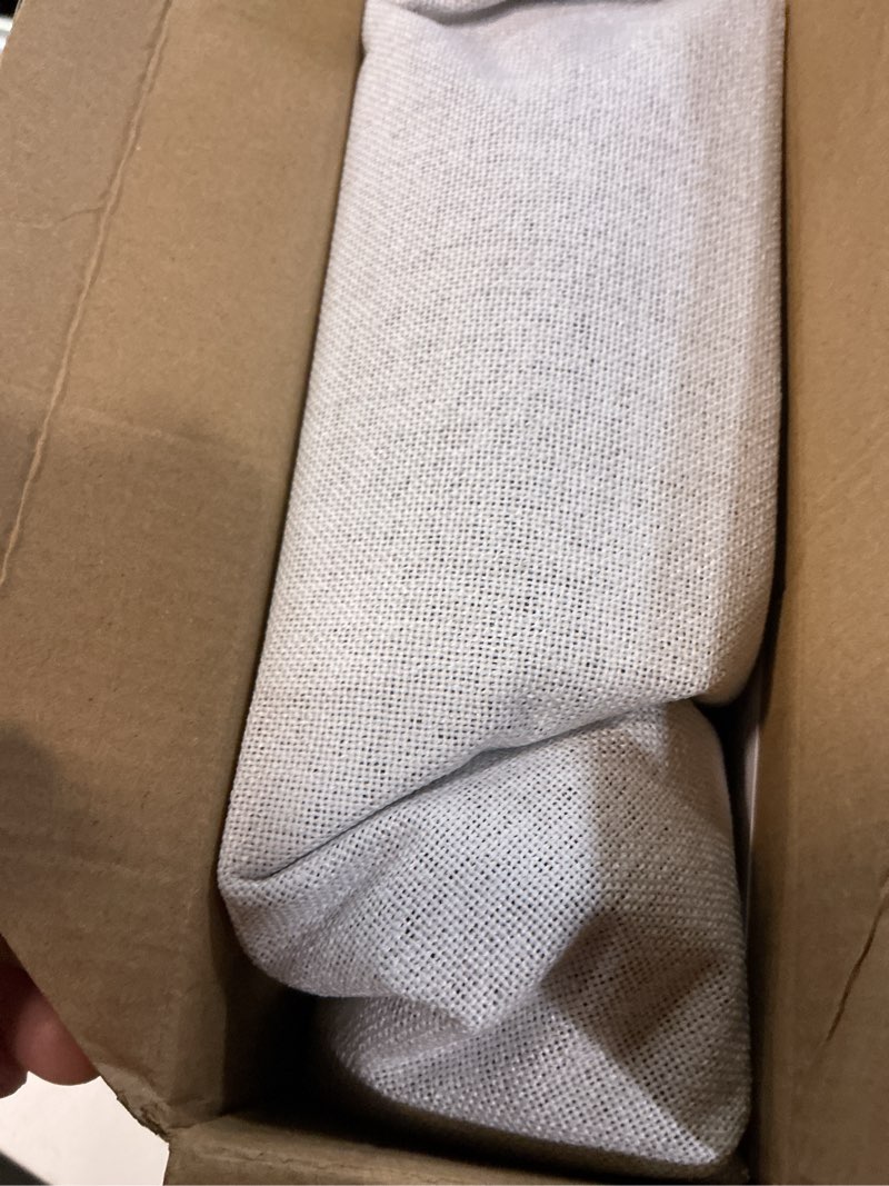 Condition photo showing Good Condition for miulee 100% blackout linen textured curtains for bedroom solid thermal insulated cream white grommet room darkening curtains & drapes luxury decor for living room nursery 52 x 96 inch (2 panels) cream white 52"w x 96"l (pack of 2)