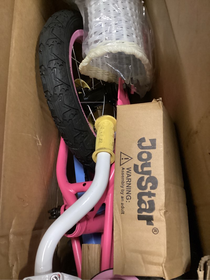 Condition photo showing Good Condition for joystar 12 14 16 inch kids bike for 2-7 years girls 33-53 inch tall, toddler girls bike with training wheels, rainbow bikes, children bicycle, macaroon macaroon pink 14 inch with training wheels