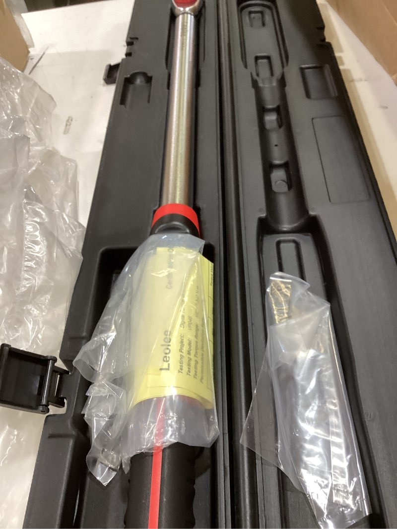 Condition photo showing Good Condition for leolee 1/2-inch drive digital torque wrench with angle, 12.5-250.8 ft-lb/17-340 nm, electronic torque wrench with preset value, data storage, buzzer, led flash notification for motorcycle, car 1/2-inch 12.5-250.8 ft-lb/17-340 nm