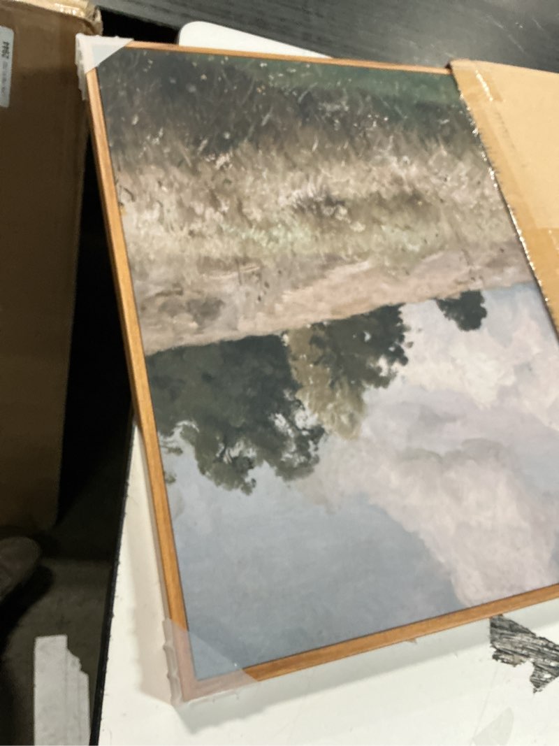 Condition photo showing Good Condition for insimsea square framed canvas wall art, large decor corn field countryside paintings, country scenery wall pictures for bedroom bathroom, canvas prints artwork, vintage farmhouse decor 20"x20" corn field 20l" x 20w"