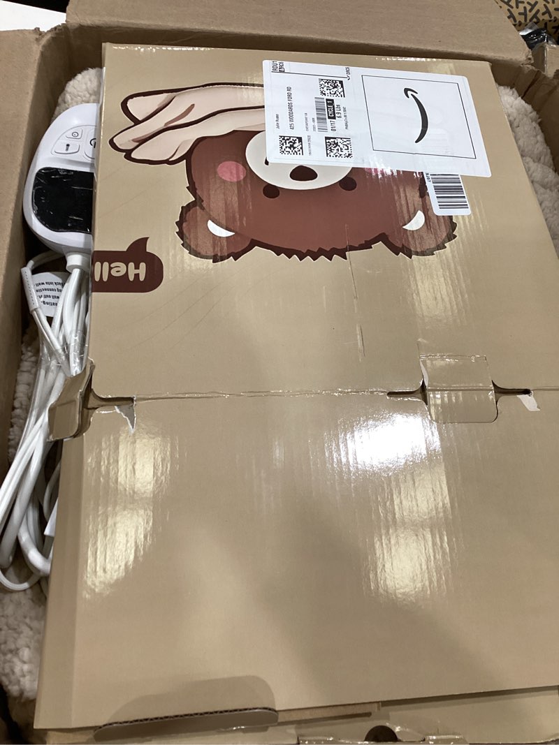 Condition photo showing As Is for Electric Blanket Queen Size Single Control - 84"X90" Soft Double Sided Sherpa Heated Blanket with 6 Fast Heating Levels & 10 hrs Timer Settings, Washable & ETL Certified for Bed, Beige 1-beige 84"X90"