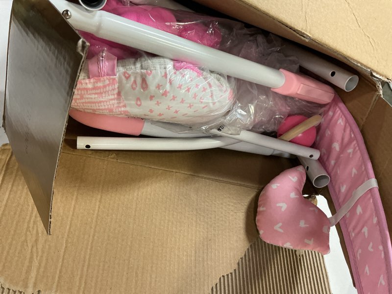 Condition photo showing Good Condition for Portable Baby Swing, Pink Electric Infant Swing with 5 Speed Levels, 6 Songs & Timer – Battery-Powered Only (No Batteries Included) Pink and White