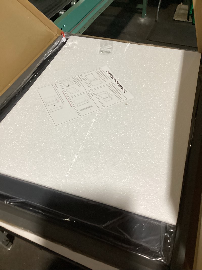 Condition photo showing Good Condition for Bathroom Mirror for Wall, 30x22 Inch Rectangle Mirror,Matte Black Metal Framed Bathroom Vanity Mirror for Restroom Farmhouse, HD Tempered Glass,Anti-Rust Aluminum Alloy Mirror Black 22"L x 30"W