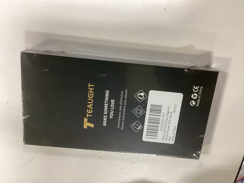 Condition photo showing New/Like New for TEAUGHT Bling Magnetic Case for iPhone 15 Pro [Compatible with Magsafe], Cute Glitter Diamond Rhinestone Luxury Plating with Camera Protection, Slim Shockproof Cover for Women Girls, Black Black iPhone 15 Pro