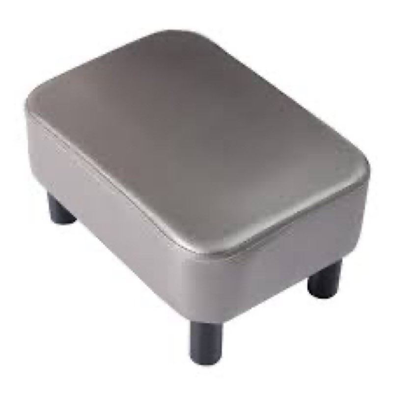 Leather Ottoman Small Footstool Rectangle Stool With Padded Seat
