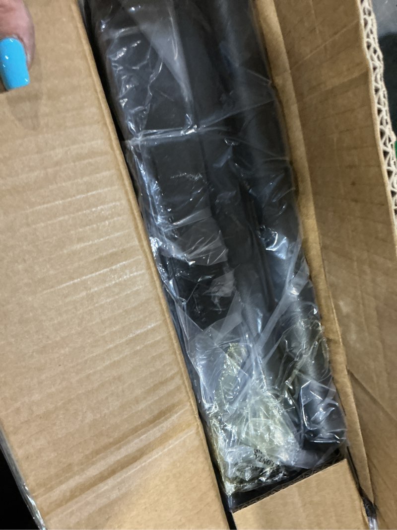 Condition photo showing Good Condition for Folding Table 30 Inch - Small Desk Adjustable Height TV Tray for Laptop, Couch, Camping - Heavy Duty Utility Foldable Table for Small Spaces, No Assembly Required, Snowy Granite (Black) Black 30in