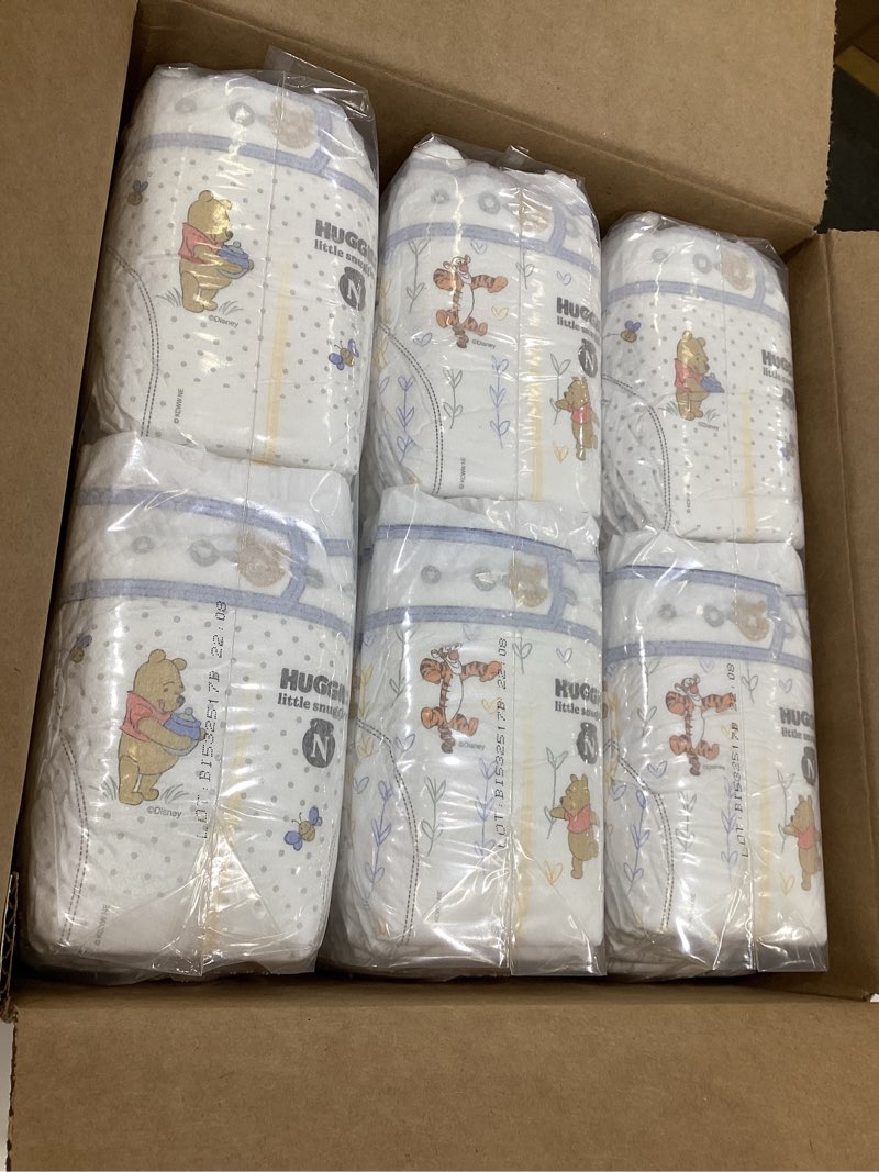 Condition photo showing New/Like New for Huggies Size Newborn Diapers, Little Snugglers Baby Diapers, Size Newborn (up to 10 lbs), 144 Count, Packaging May Vary