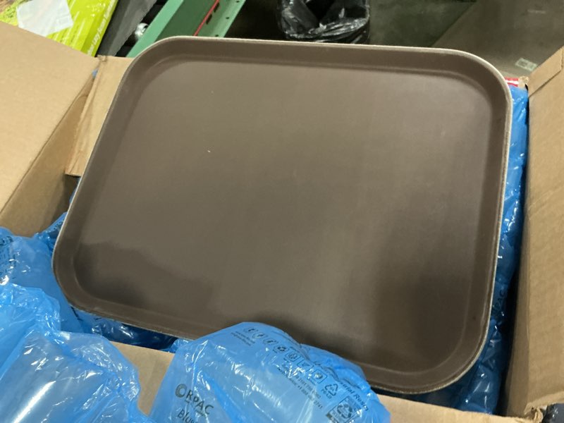 Condition photo showing Good Condition for winco easy hold rectangular tray, 14-inch by 18-inch 18" x 14" x 0.9" classic brown