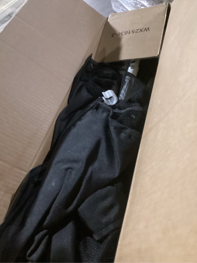 Condition photo showing Good Condition for dream on me karley bassinet in black, lightweight portable baby bassinet, quick fold and easy to carry, adjustable double canopy, indoor and outdoor bassinet with large storage basket.