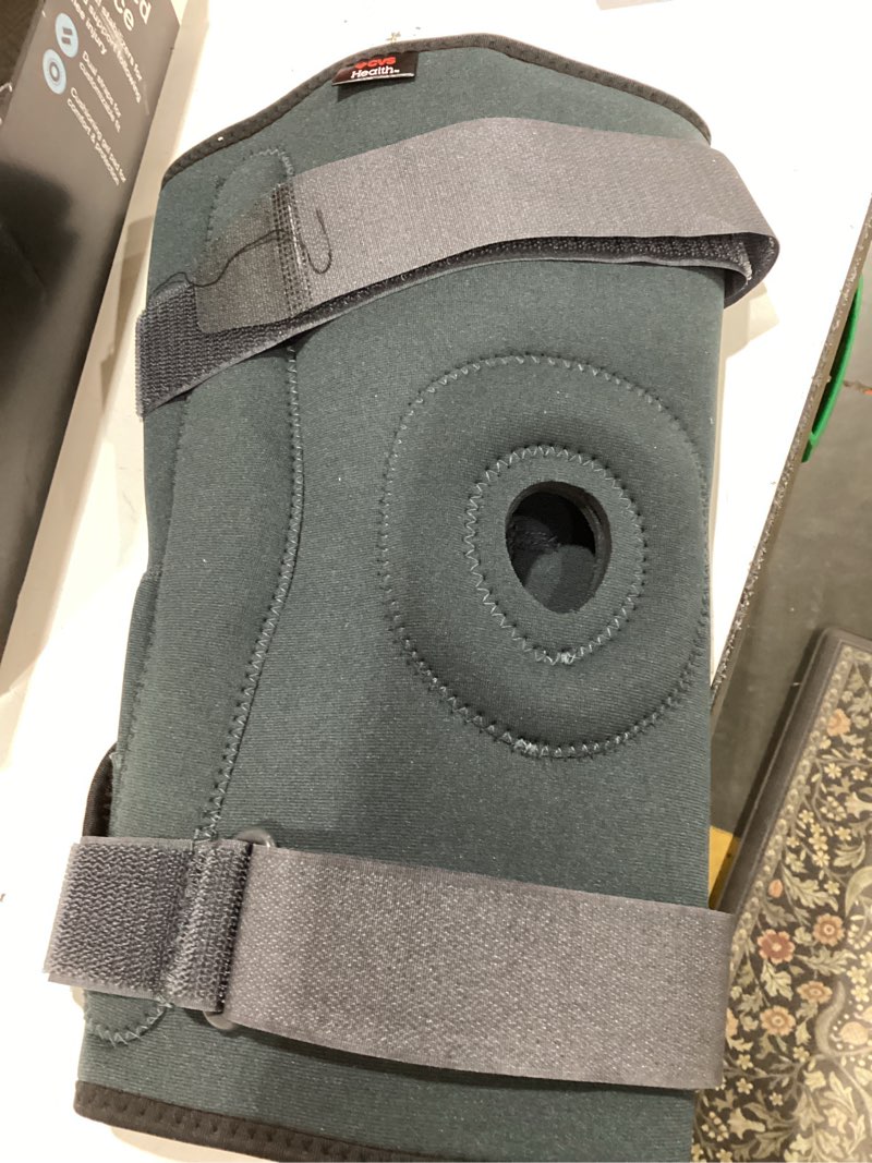 Condition photo showing Good Condition for firm support hinged knee brace one size,dark gray,1 knee brace