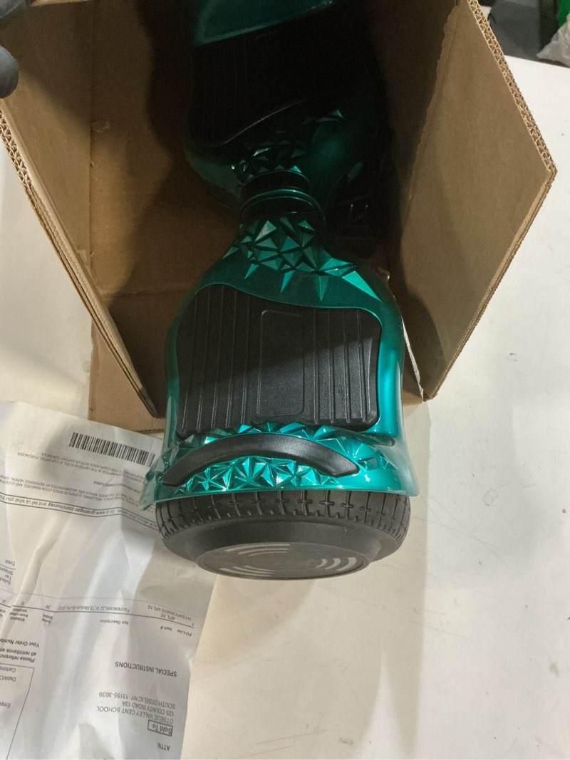 Condition photo showing As Is for xerath all terrain hoverboard with bright led lights and flashing wheels,self balancing scooters with bluetooth speakers,ul2272 safety certification kids hoverboard ages 6-12 and adults (turquoise)