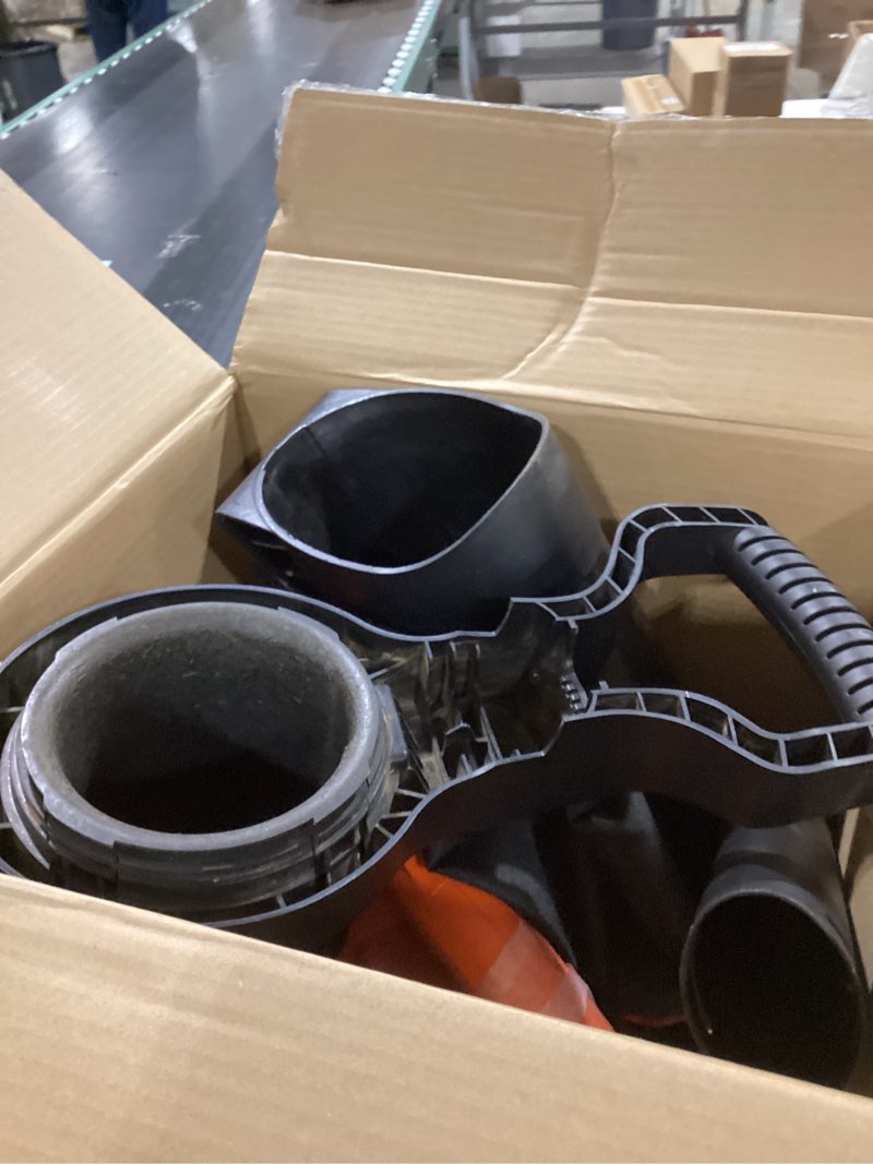 Condition photo showing Good Condition for BLACK+DECKER Leaf Blower, Leaf Vacuum and Mulcher 3 in 1, Backpack Blowers for Lawn Care,250 mph Airflow, 400 cfm Delivery Power, Reusable Bag Included, Corded (BEBL7000)