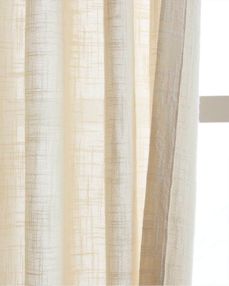 quince cotton sheer curtain set (set of 2) ivory, 48x96 in 