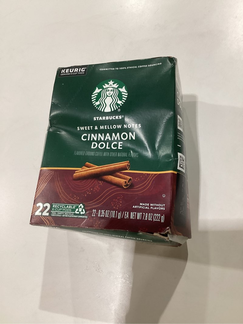 Condition photo showing Good Condition for Starbucks Cinnamon Dolce Naturally Flavored Coffee  Keurig K-Cup Single Serve Coffee Pods  22 Count