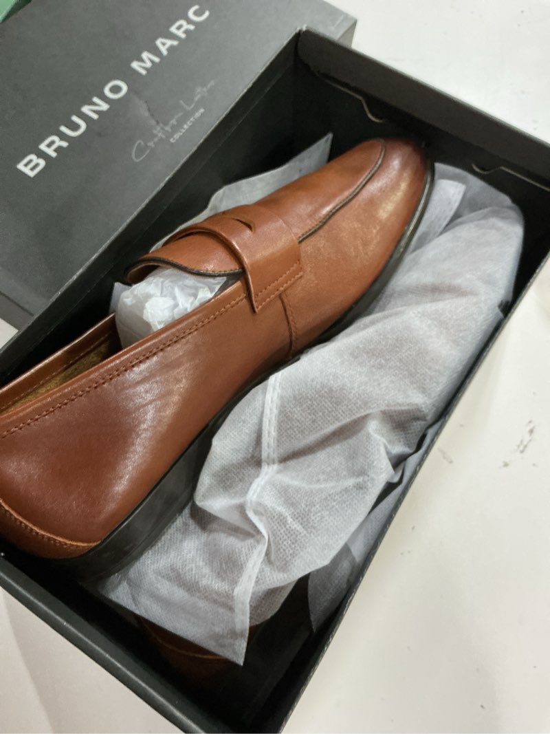 Condition photo showing Good Condition for (size:10)bruno marc men's classic penny loafers leather suede dress shoes comfort lightweight slip-on shoe solace reserve 10 brown