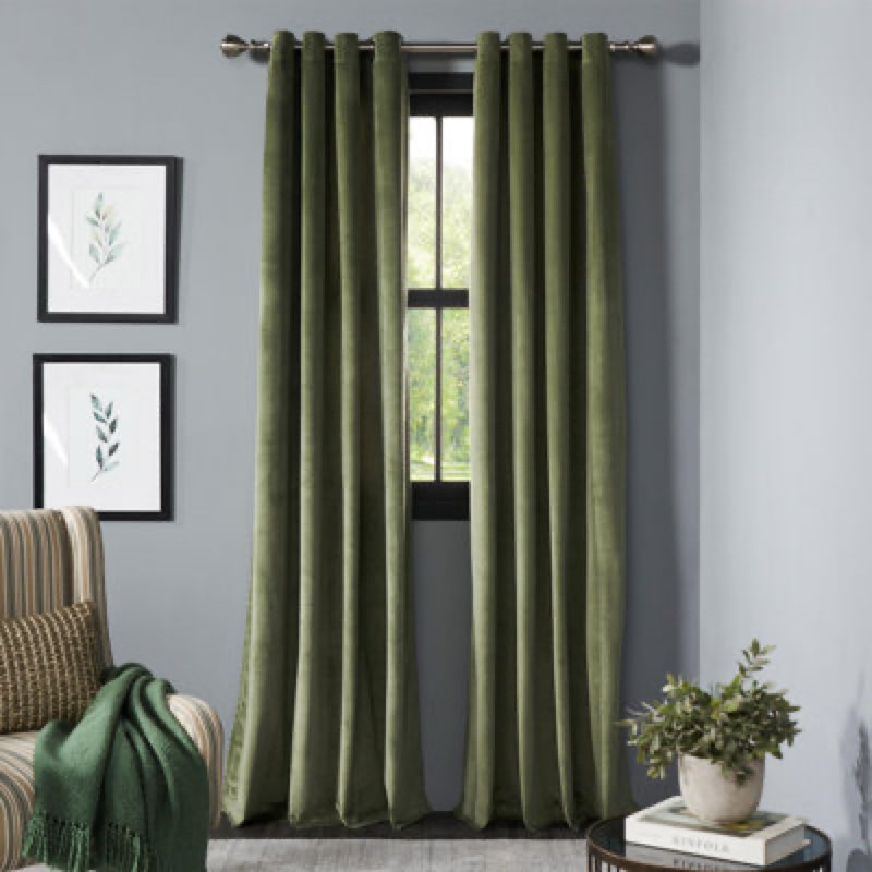 Bertland Solid Modern Room Darkening Curtains Curtain Color: Olive, Size per Panel: 52" W x 108" L
