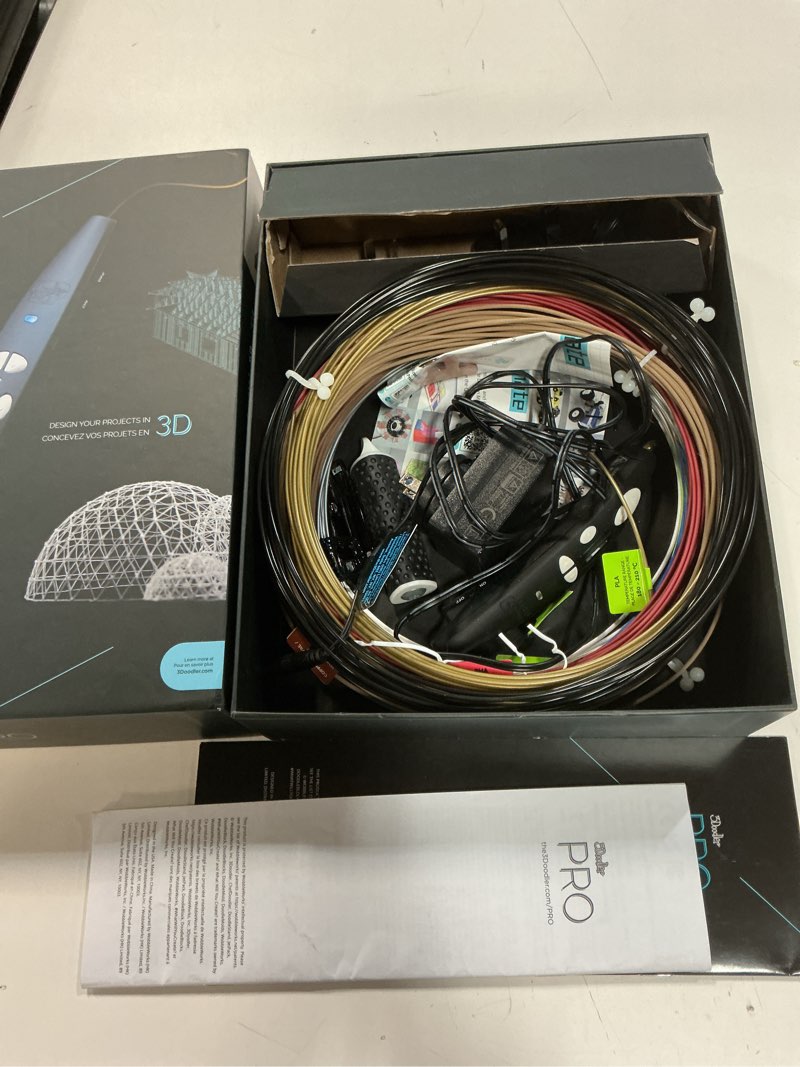 Condition photo showing As Is for 3doodler pro(2025) 3d printing pen, design and prototyping tool for creative professionals, includes speciality plastic materials, interchangable nozzle set and more