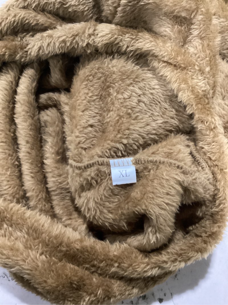 Condition photo showing As Is for Fuzzy Dog Sweaters for Large Dogs Pet Hoodie Clothes Warm Soft Pet Coats Hooded Sweatshirt Dog Hoodie for Large Dogs(Coffee-L) Large Coffee