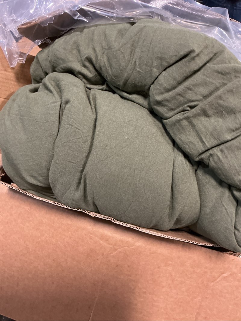 Condition photo showing Good Condition for wrensonge queen comforter set - 3 pieces prewashed olive green comforter soft lightweight for all seasons,down alternative comforters queen size with 2 pillow shams army olive green queen(90"*90")