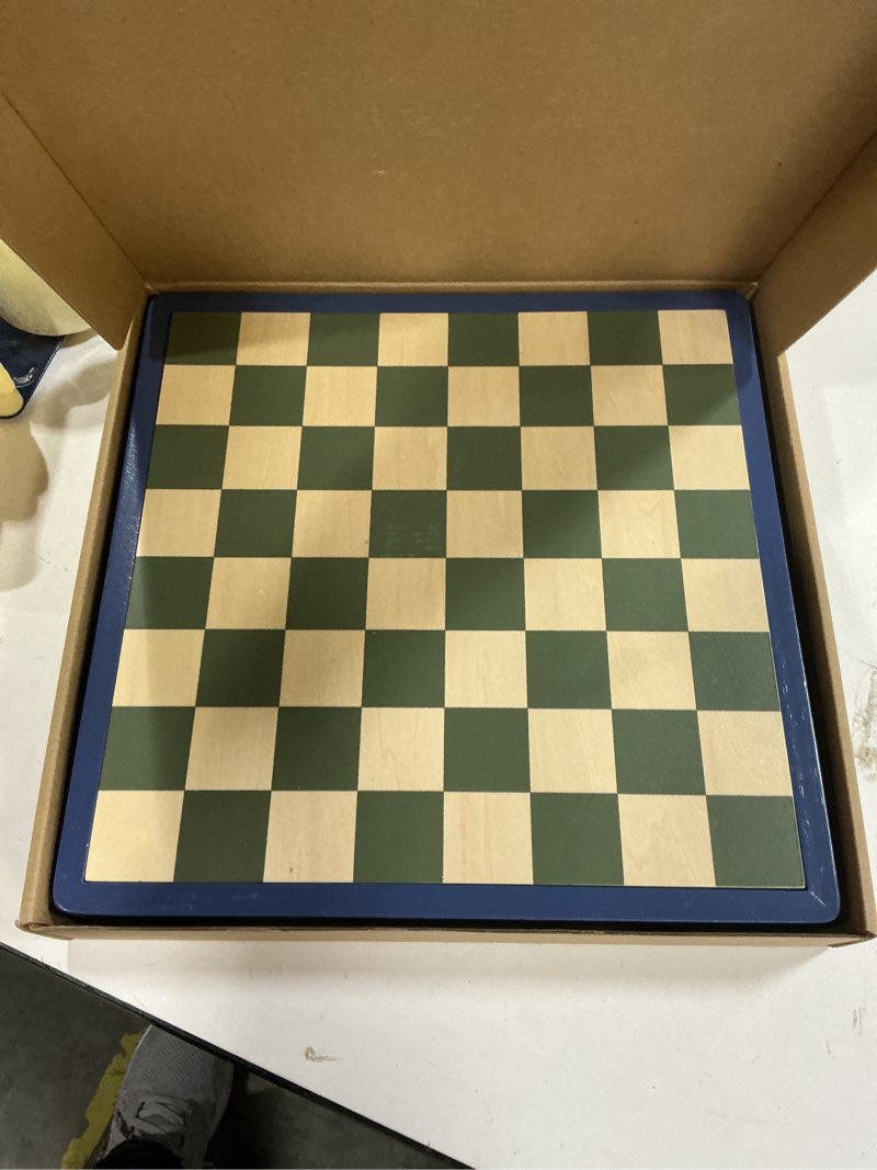Condition photo showing New/Like New for Yellow Mountain Imports 2-in-1 “Flip & Play” Chess and Checkers/Draughts Set - Classic Wooden Board Game, 11.8 Inches