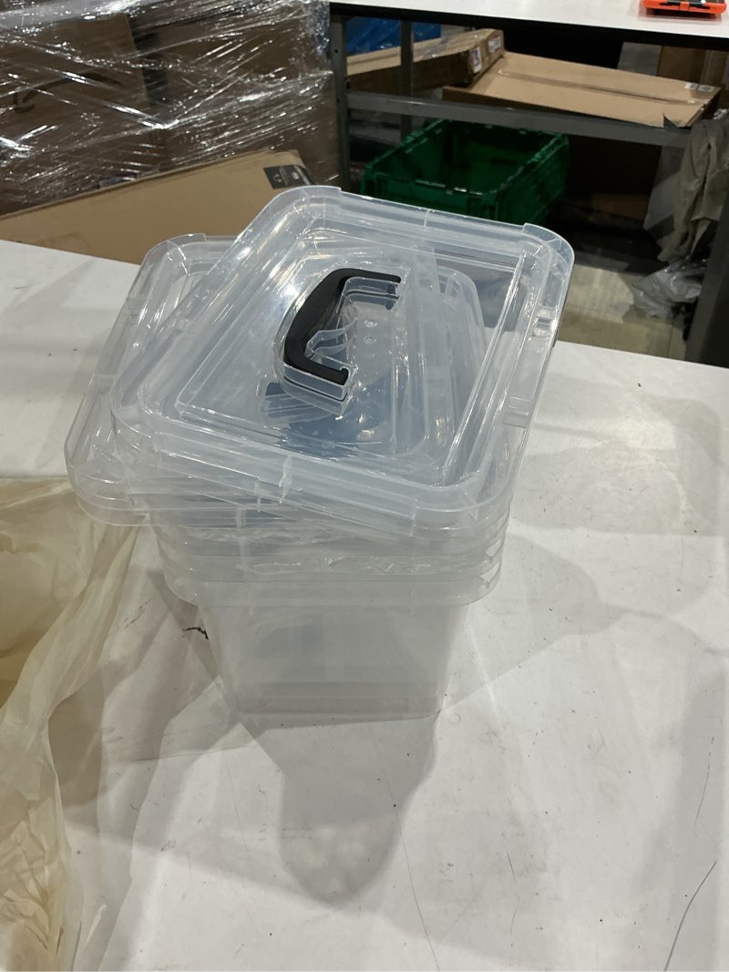 Condition photo showing Good Condition for 8 liter plastic storage box, 4 pack clear storage bins with handles