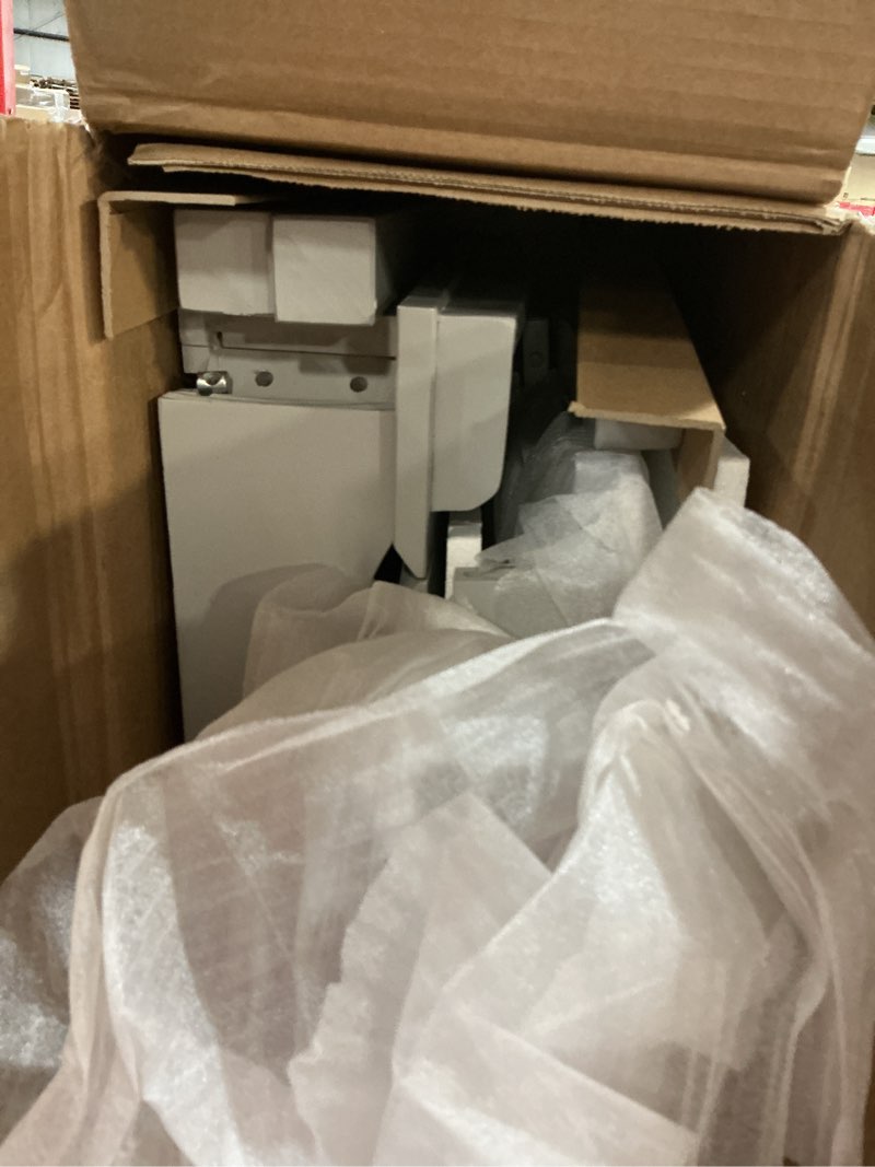 Condition photo showing As Is for melissa & doug wooden lift-top desk & chair - gray , grey grey desk & chair
