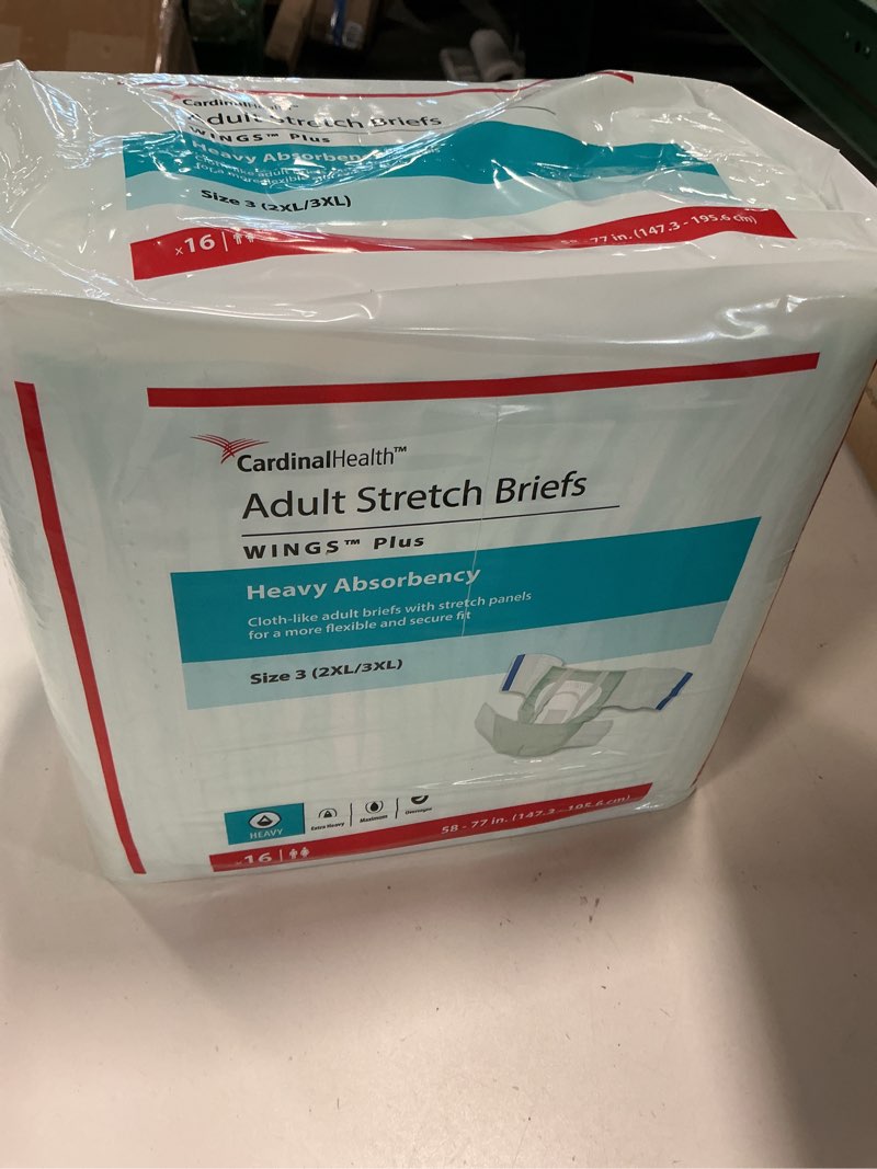 Incontinence Brief Wings™ Plus Adult Size 3 Unisex Disposable Heavy Absorbency 64 