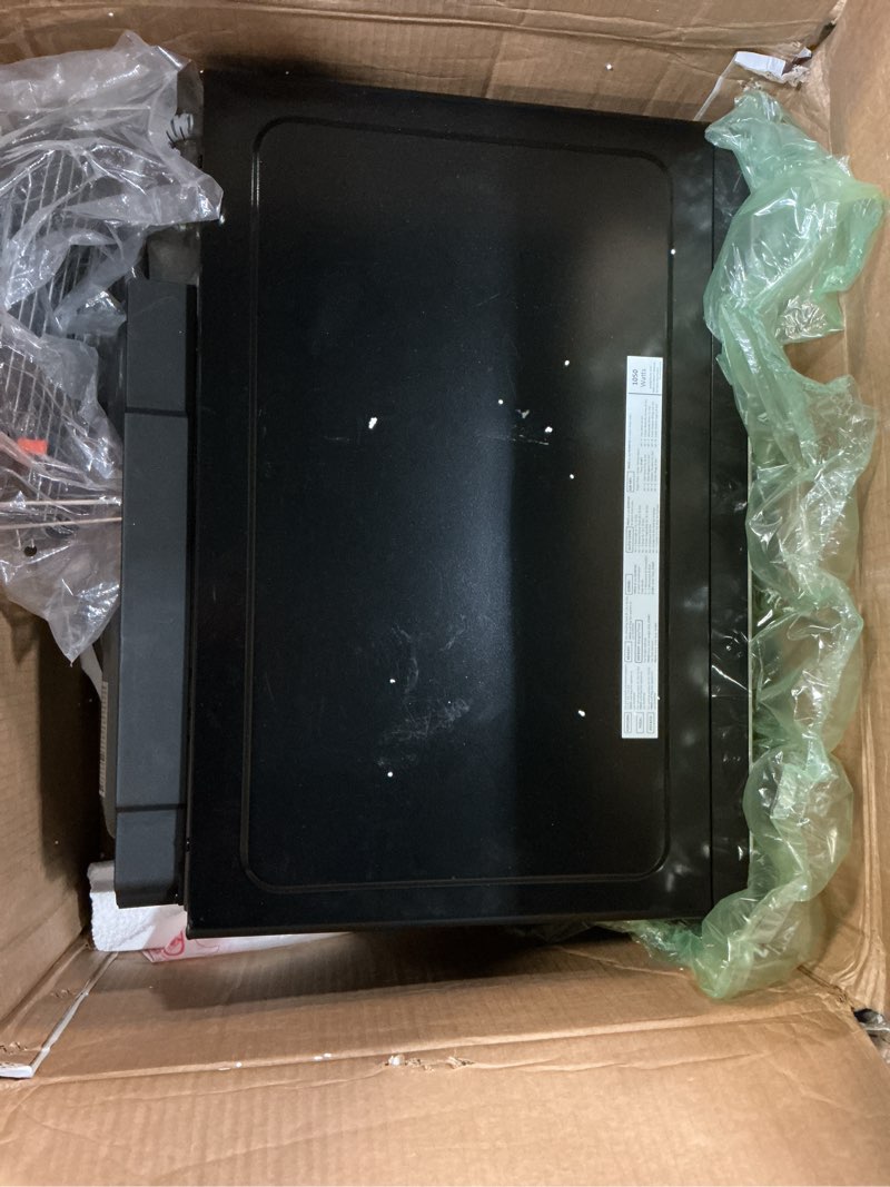 Condition photo showing Good Condition for GE GCST10A1WSS 1.0 Cu Ft Convection Microwave Oven, 1050W Countertop Air Fry Microwave with Broil & Crisper Pan, Compact Stainless Steel Design