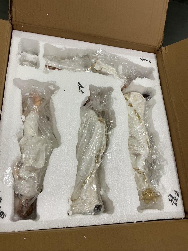 Condition photo showing As Is for Zayton Nativity Set Christmas Indoor 11 Pcs 12 inch Scene Statue Figurines Jesus Manger Crib Ornamen