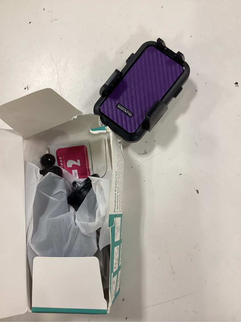 Condition photo showing Good Condition for car phone holder mount for air vent, [never shake hook clip] 360° adjustable vent clip, compatible with big phones,thick cases, phone holders for your car–fits iphone, samsung and android ac-purple