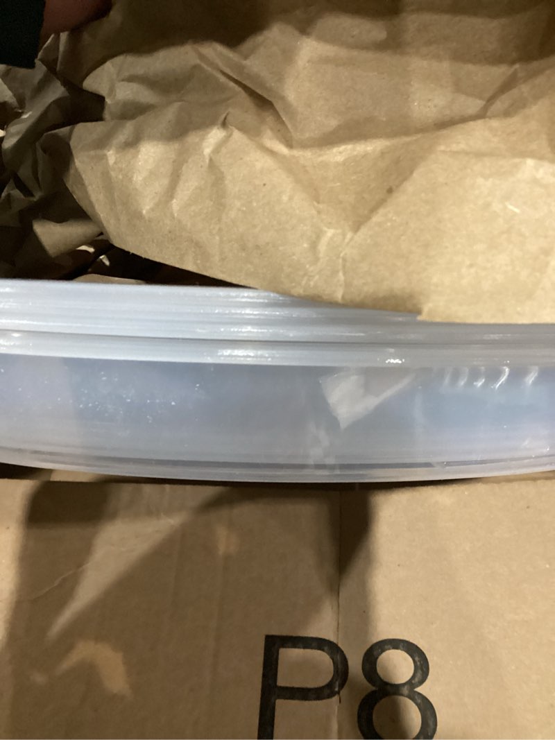 Condition photo showing Good Condition for 4 Pack Clear Plant Saucer, Durable Plant Drip Trays Saucers for Pots, No Holes Water Catcher Trays for Indoor Outdoor Planter, Sturdy Base Plate (18", Clear) 18"-4Pack Clear