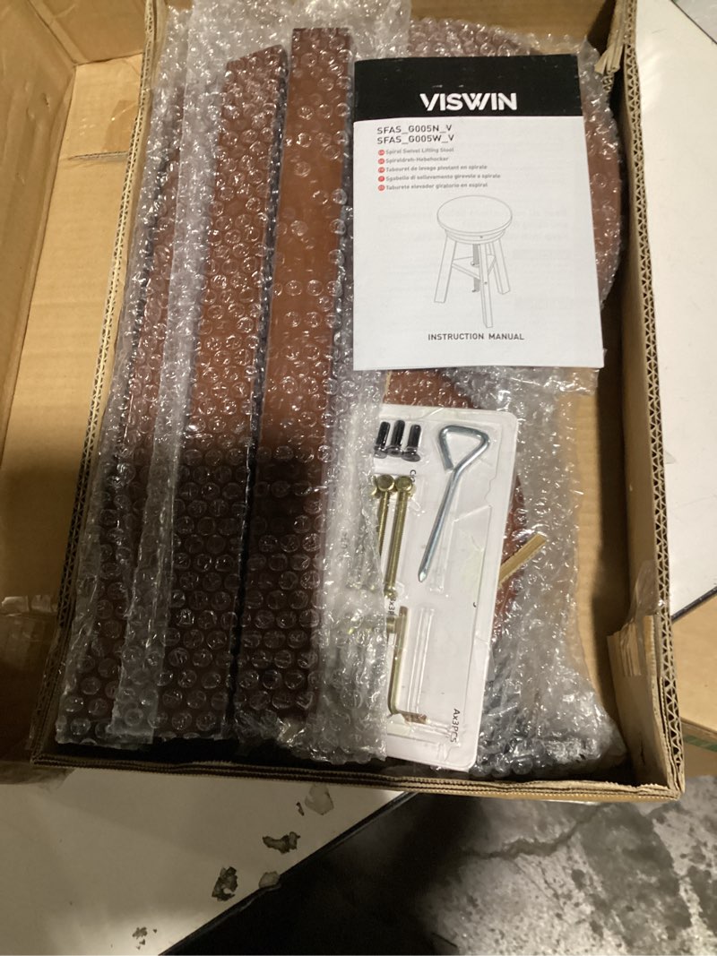 Condition photo showing New/Like New for VISWIN Adjustable Drafting Stool for Artists & Adults, 19"-26" Height Solid Beech Wood Art Stool for Studio, Swivel Drafting Chair for Drawing, Home Use, Office, Kitchen Walnut