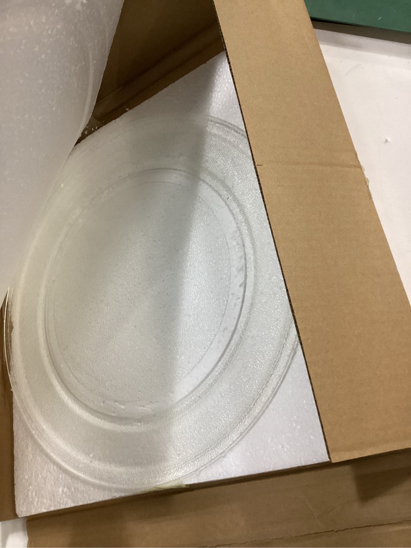 Condition photo showing New/Like New for 16" Microwave Glass Plate for GE Built-In Combination Microwave WB49X10166, Compatible With WB27X43590 Convection Wall Oven 16 inch Replacement Microwave Glass Plate - Dishwasher Safe 16" Flat Bottom, Roller Diameter 10 3/4"