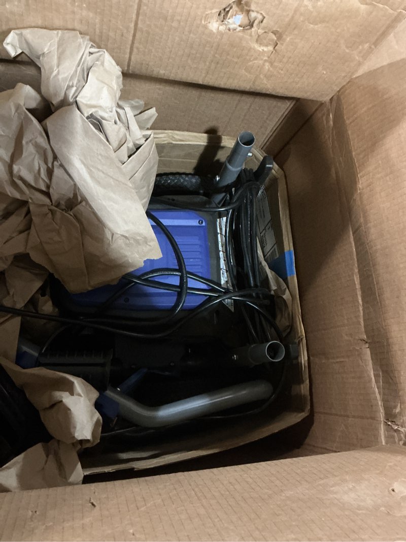 Condition photo showing As Is for Westinghouse WPX3400e Electric Pressure Washer, 3400 Max PSI and 2.0 Max GPM, Brushless Motor, Onboard Soap Tank, Spray Gun and Wand, 5 Nozzle Set, for Cars/Fences/Driveways/Homes/Patios/Furniture