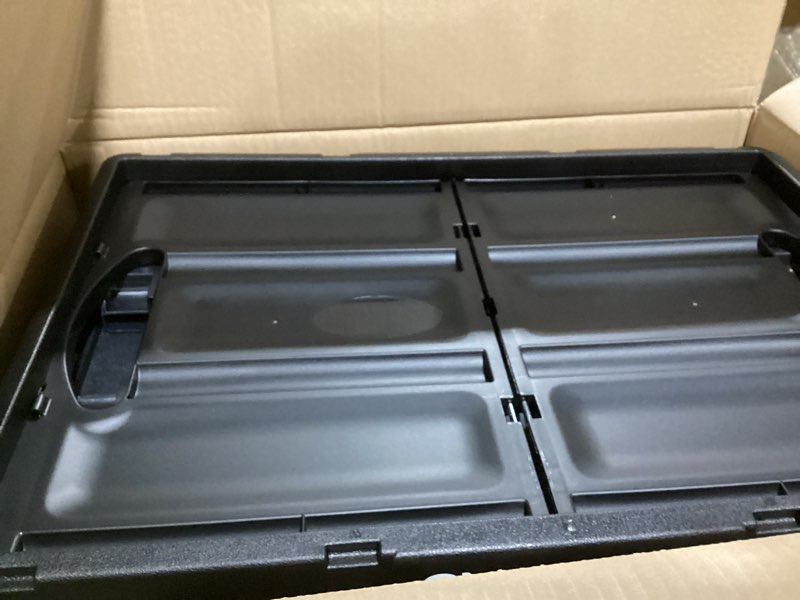 Condition photo showing Good Condition for CleverMade Collapsible Storage Bins - Obsidian 3 Pack 46L - Stackable Containers Heavy Duty Capacity Folding Crates - Space-Saving for Home Glossy Black - 46L - Pack of 3