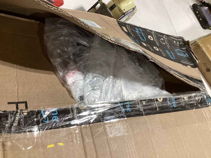 Condition photo showing As Is for Amazon Basics 3-Shelf Adjustable, Heavy Duty Storage Shelving Unit on 2'' PP Plastic Wheel Casters, Metal Organizer Wire Rack, 23.2" L x 13.4" W x 32.75" H, Black 3-Shelf Black