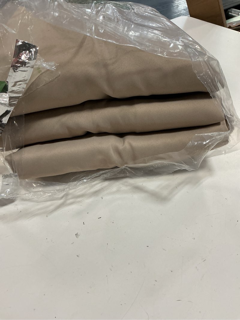 Condition photo showing Good Condition for keqiaosuocai extra wide pinch pleated blackout living room bedroom curtains, triple weave thermal insulated window treatment light blocking panels for patio/hall/porch (khkai, w80 x l84, set of 2) khaki 80"w x 84"l (pack of 2)