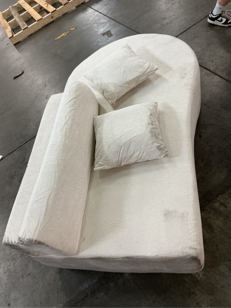 Condition photo showing As Is for (incomplete) oversized boneless symmetrical cloud couch modular sectional sofa couch for living room, 130.5\" curved floor foam cloud sectional sofa with 3 toss pillows beige