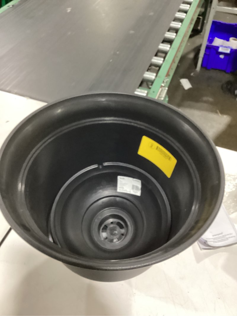 style selections round 15.91-in w x 19-in h black recycled plastic indoor/outdoor planter