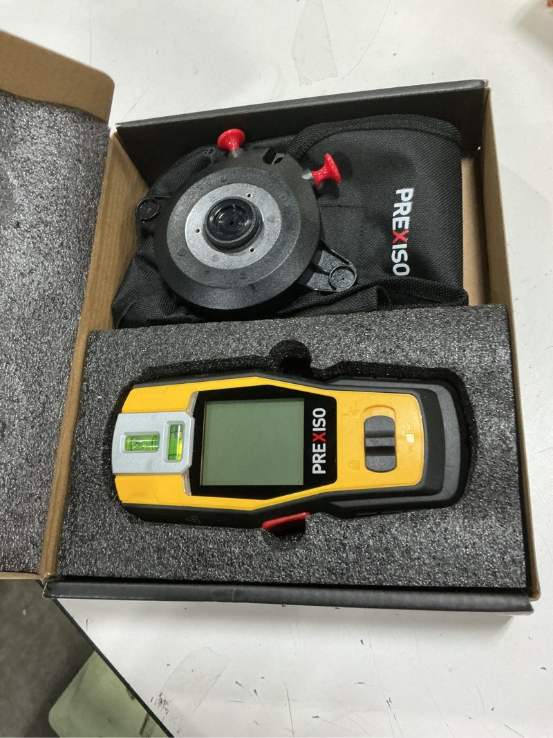 Condition photo showing Good Condition for prexiso 2-in-1 stud finder with laser level, rechargeable multi surface cross line laser & wall stud scanners tool for hanging frames & picture, wood ac wire metal studs joist pipe detection