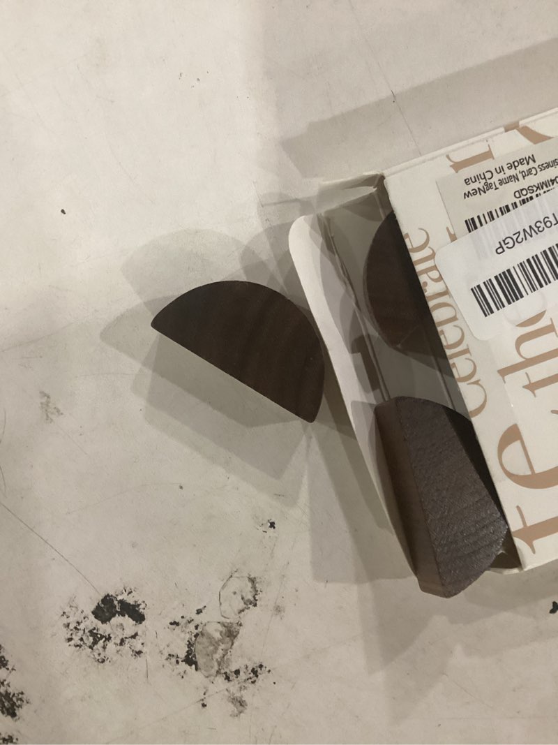Condition photo showing Good Condition for uniqooo 10 set 2" arch walnut wood stand with cards |1.2mm slot, for name cards, solid wood place card holder, photo display stand | for event decor, retail shop, cafe restaurant menu, business card, name tag acrh walnut
