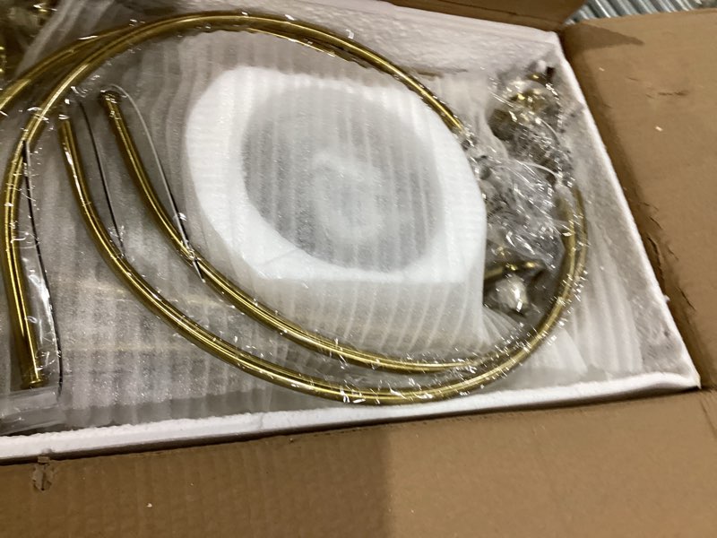 Condition photo showing New/Like New for Gold Sputnik Chandelier 8-Light Globe Pendant Light 38.5” Modern Sputnik Light Fixture Dimmable Chandelier with Clear Globe Glass Mid Century Pendant Light for Bedroom(G9 Bulb & Remote Incl.) Clear Gold 38.5 in (8-Light)
