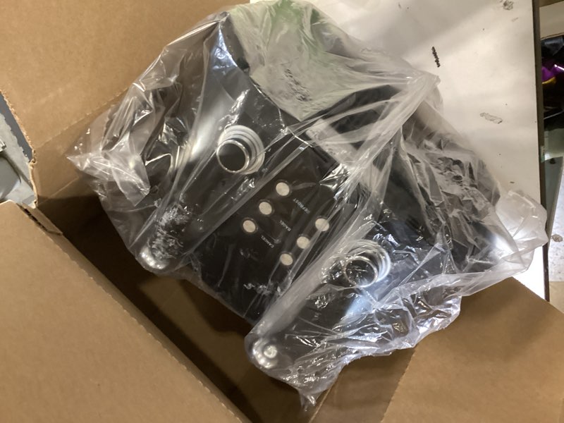 Condition photo showing As Is for amazon basics 4 slice toaster with 4 slots, 6 browning settings, defrost, removable crumb tray, bagel function, cancel button, 1600w, black black 4 slice toaster
